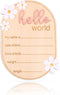 Gosknor Baby Announcement Sign, Wooden Hello World Newborn Welcome Sign Personalized Birth Announcement