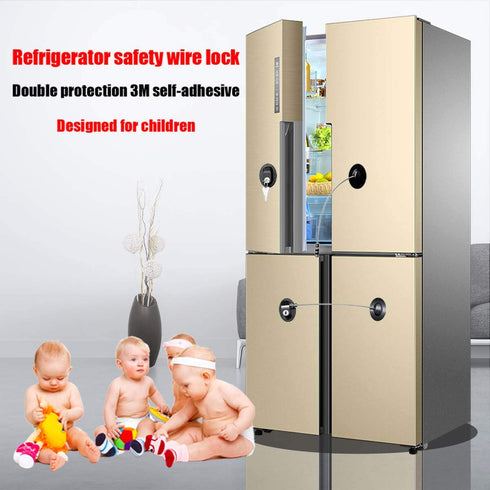 4 Pack Refrigerator Locks with 8 Keys, Child Safety Fridge Lock, Mini Fridge, File Drawer, Toilet Seat Lock with Strong