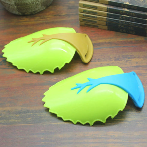 AKOAK 2 Pcs/Pack Safe Baby Faucet Extenders, Natural Leaves Design Sink Handle Extensions for Kids (Brown and Blue)