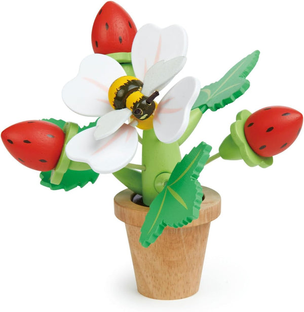 Tender Leaf Toys - Strawberry Flower Pot - Indoor Garden Pretend Play