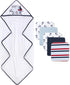 Set 6-12 Baby Hooded Bath Towel and Washcloth for Infants, Boys and Girls Months (Daddy's Sailor)