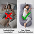 Eccn U-Shaped Full Body Pillow for Adults, Maternity Pregnancy Pillow with Washable Velvet Cover, Ergonomic Support