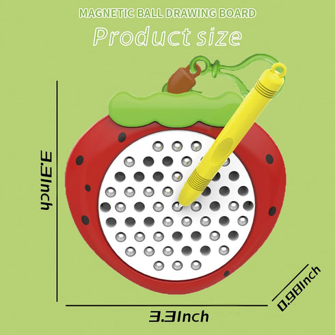 Unremittingly 3In1 Strawberry Dolphin Turtle Magnetic Drawing Board for Kids & Toddlers with Beads and Magnet Stylus