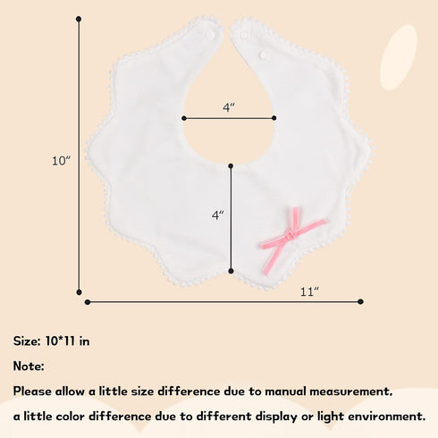 Absorbent White Cotton Baby Bandana Bibs for Teething