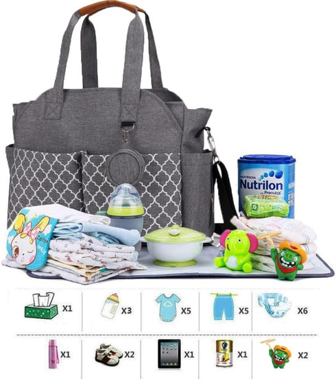 MEYTEILAY Diaper Bag Tote Large Multi-Function Baby Changing Bag for Mom with Changing Station Travel Nappy Bag