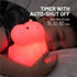 Lumipets Remote Control Silicone Night Light - Hippo Design with 9 Soft Colors & Sleep Timer for Kids