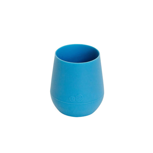 ezpz Tiny Cup (Blue), 100% Silicone Training Cup for Infants, 4 months +, Baby-led Weaning Essentials