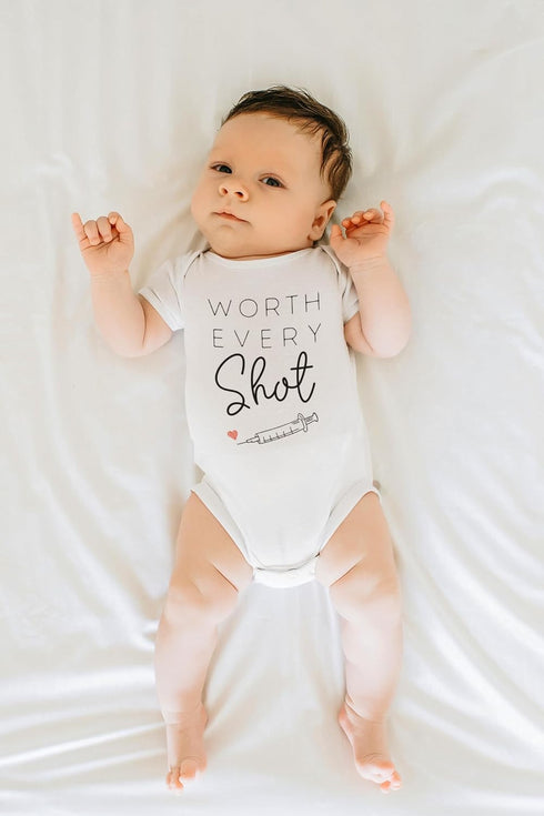 Fertility Support Worth Every Shot IVF Baby Bodysuit & Kids T-Shirt