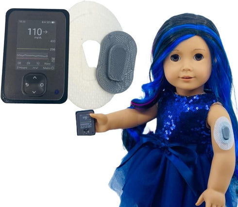 Warrior Buddy Diabetes Accessories for 18" Dolls or Plush Toys (Dexcom G6, Plastic)