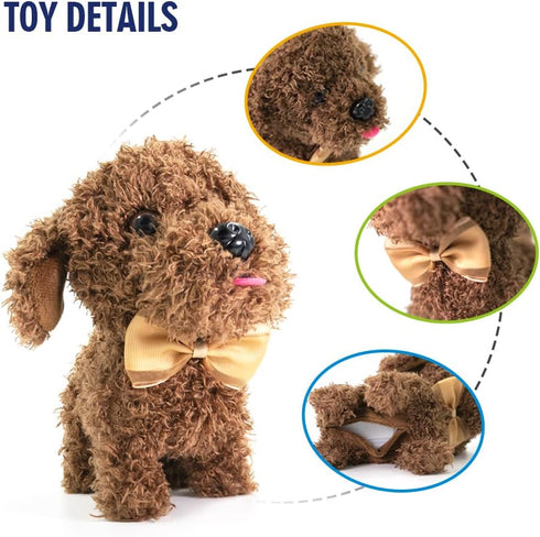 WEofferwhatYOUwant Plush Electronic Labradoodle Dog - Adorable Goldendoodle Puppy that Walks, Barks, and Cuddles (Ages