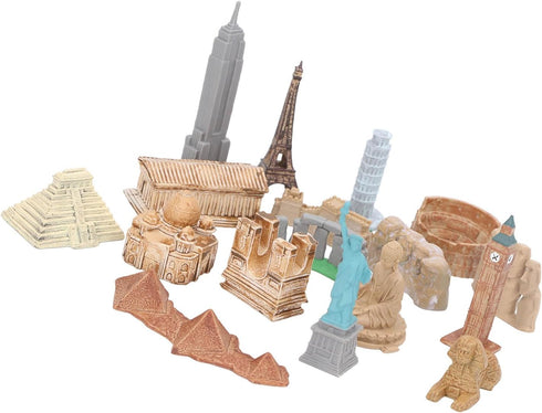 Dioche 17PCS Miniature Ancient Buildings Toys, City Miniatures Buildings Egyptian Pyramid Model Kit for Ancient Egypt