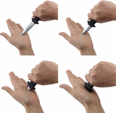 2 PCS Retractable Knife Joke Trick Halloween Props, Disappearing Dagger Fake Plastic Blade