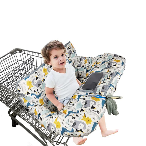 Cozy Shopping Cart Cover for Baby/Toddler, High Chair Cover, with Removable seat positioner, Dinosaur