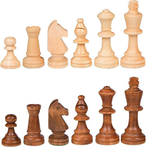 Gugertree Wood Weighted Chess Pieces with 3.5 Inch King, Pieces Only, No Board