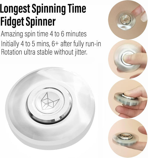 FREELOVE Metal Fidget Spinner for Adults, Stainless Steel Heavy Spinning Toys, Small Mini Fox Hand Gyro, Silver