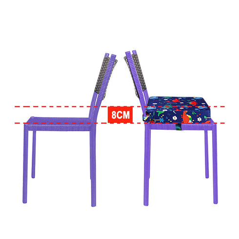 Dining Chair Heightening Cushion, Portable Adjustable Highchair Booster for Baby Toddler Kids, Dark Blue