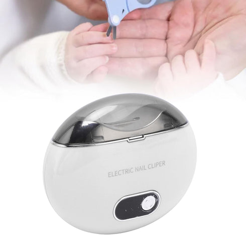 Trimmer, 3 Electric Nail Safe Use Concealed Cutter, Whisper Quiet, LED Light, Nail Scraps Storage, Gears, White, USB