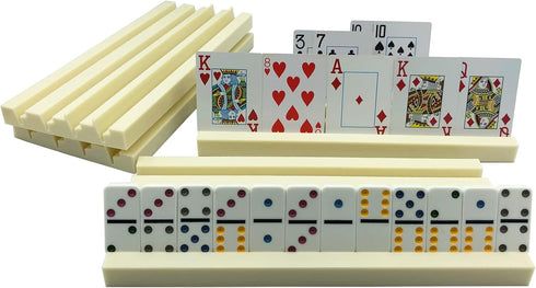 Yuanhe 4Pack Plastic Domino Holders - Domino Racks Trays Organizer for Classic Board Games Tiles Family Games Accessories