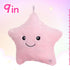 WEWILL 9'' LED Twinkle Star Soft Plush Pillow - Glowing Stuffed Star Light up Pillow with Colorful Night Lights (Pink)
