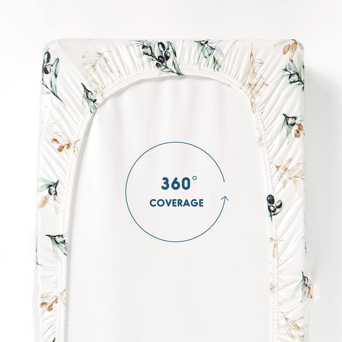 GRSSDER Stretch Ultra Soft Jersey Knit Changing Pad Cover Set, 2 Pack, Fit 32"/34" x 16" Pads, Stylish Watercolor Flora