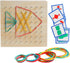 Wooden Geoboard Math Manipulative - Graphical Geo Board Montessori Educational Toys with Rubber Bands