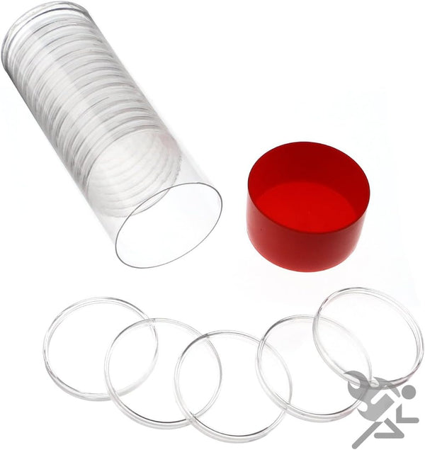 OnFireGuy Plastic Capsule Tube with 20 AirTite Coin Holders, Red Lid for 1oz Silver Eagle