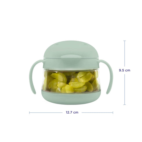 Ubbi Tweat No Spill Snack Container for Kids, BPA-Free Toddler Snack Container, Sage & Blue