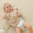 insular Bunny Lovey Blanket - Organic Cotton Muslin Security Blanket for Babies, 2 Pcs Set (Khaki & Pink)