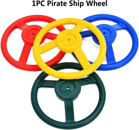 Pirate Ship Wheel Playground Toy for Kids, Amusement Park Outdoor Garden Steering Climbing Frame Gift, Lightweight
