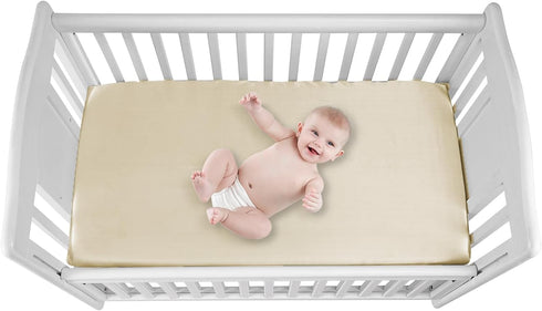2 Pack 52x28in GUNTAIL Satin Soft Crib Sheet for Baby with Sensitive Hair Silky Baby Mattress Sheet Pink and Violet