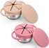 BUSOHA 2 Pack Stainless Steel Toddler Snack Cups - 9 OZ Spill-Proof