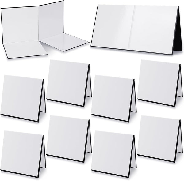 Zhanmai 10 Pcs Blank Game Board, Quad Fold Dry Erase for DIY Game Entertainment Activities, 18 x 18 Inches