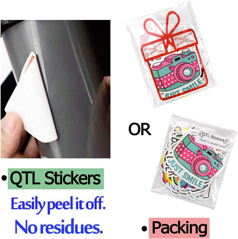 QTL Cute Stickers for Girls, VSCO Stickers for Hydroflask, Laptop, Kids Teens Girls, Waterproof Vinyl Packs 50Pcs