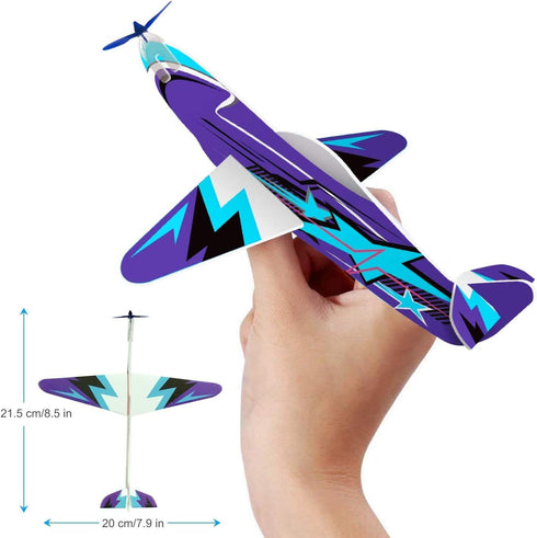 32 Pack Glider Planes, 8" Long Flying Glider Plane, 8 Different Designs, Kids Party Favors for Valentines, Birthday