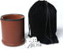 Leather Dice Cup Set - Felt Lining Quiet Shaker with 5 Dot Dices for Farkle Yahtzee Games, Brown