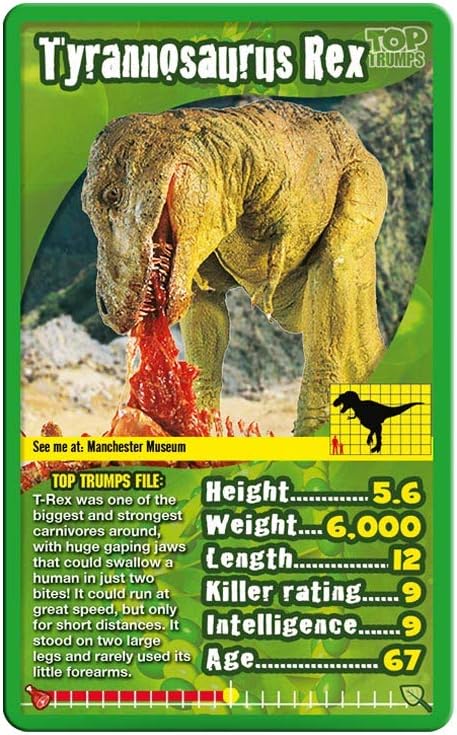 Top Trumps Dinosaurs Classics Card Game, Learn About Tyrannosaurus Rex, Stegosaurus, Giganotosaurus, Educational Pack