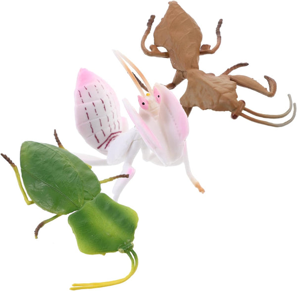 TOYANDONA Desktop Decor - 3pcs Plastic Playes Realistic Simulation Model Small Mantis Decoration