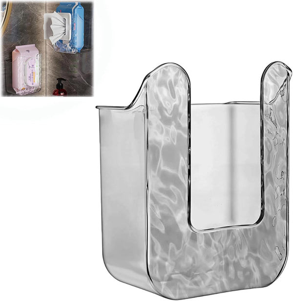 fernfern Kitchen Wipes Storage Box,Wall Mounted Flushable Wipes Holder,Clear Wipes Dispenser Wipe Tissue