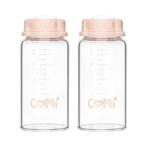 COMI Natural Glass Baby Bottle,Standard Neck Breastmilk Storage Bottle for Fridge,Breast Milk