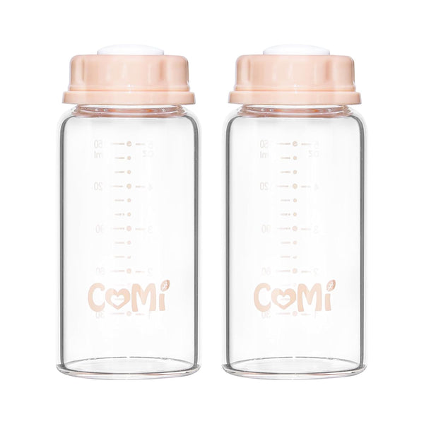 COMI Natural Glass Baby Bottle,Standard Neck Breastmilk Storage Bottle for Fridge,Breast Milk
