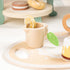 MIKNEKE Set Set Sets Wooden Dessert Cake Tea Party for Little Girls Toys, Pretend Play Kids Tea for Toddlers Wood Toys