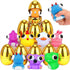 FLYSNK 8 Pack Jumbo Golden Easter Eggs Fillers with Eye-pop Fidget Stress Toys,