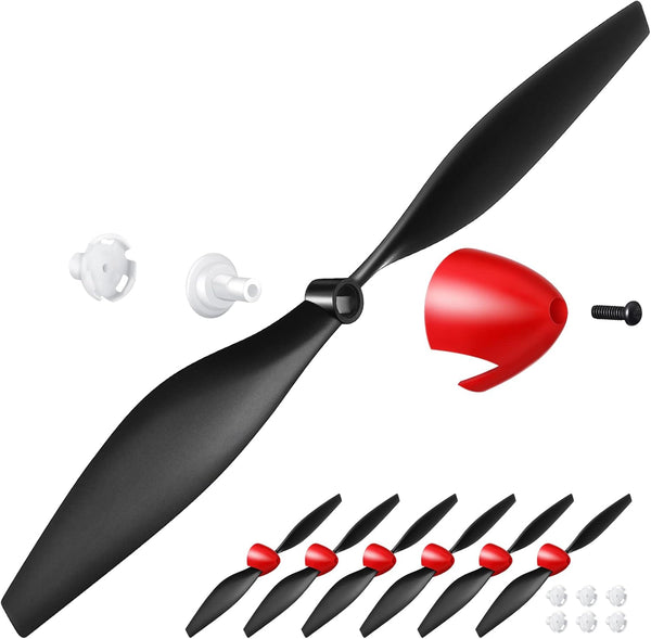 Riakrum 6 Sets Spare Rc Plane Propellers Airplane Carbon Fiber Nose Cone