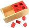 DANNI Montessori Baby Imbucare Box with Flip Lid, 4 Shapes Wood Learning Educational Toy for Children