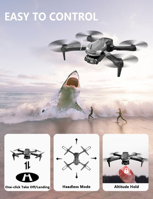 Cool Mini Drone with 1080P Camera for Kids Adults, Remote Control Drone with 3 Batteries, One-Click Take Off, Gifts