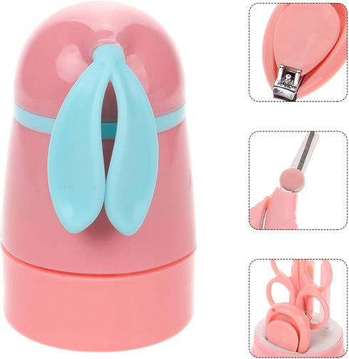 Trimmer Set Nail Clippers and Electric Nail for Newborns and Infants with Pink Cute Case Grooming Kit with Safe