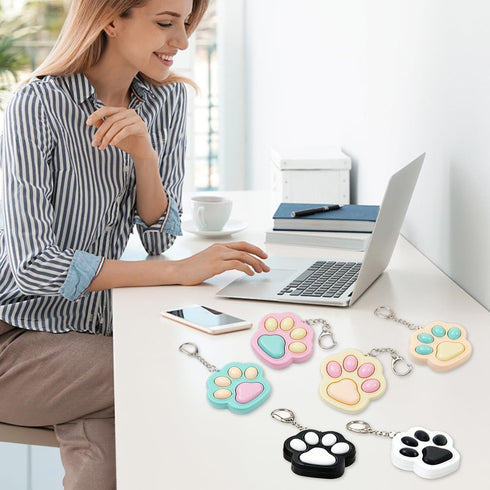 12 Zioyihan Pcs Cat Paw Fidget Toys Fidget Keychain, Mini Clicker Sensory Toy Anxiety and Stress Relief for Adults