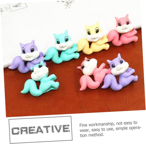 36pcs Squirrel Erasers for Kids, Mini Bulk Classroom Toys, Animal Plastic Decorate, Christmas Erasers for Toddler