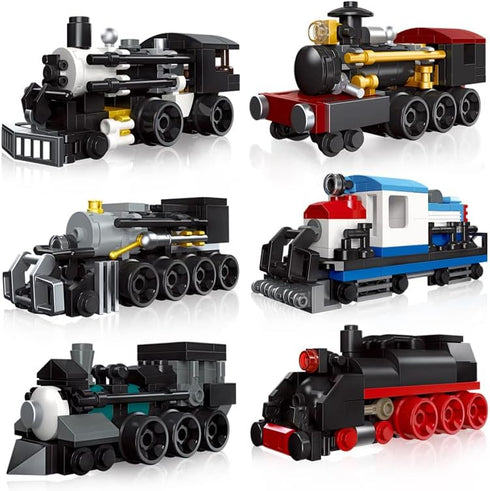 Apostrophe Games 6 in 1 Steam Trains Building Block Set 463 Pcs