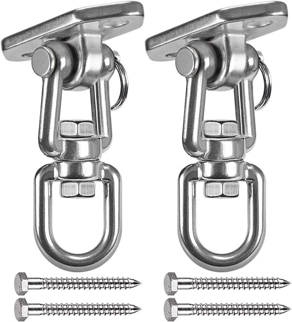 Hammock Chair Hanging Kit, Heavy Duty 360° Swivel Swing Hanger Hook for Playground, Tree, Gym, 1000 LB